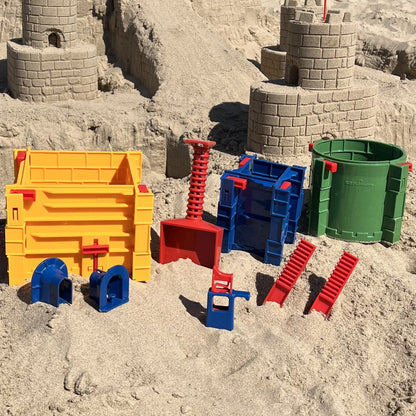 Sandmasons Journeyman Sandcastle Kit. Medium-size interlocking form set for building sand and snow castles.